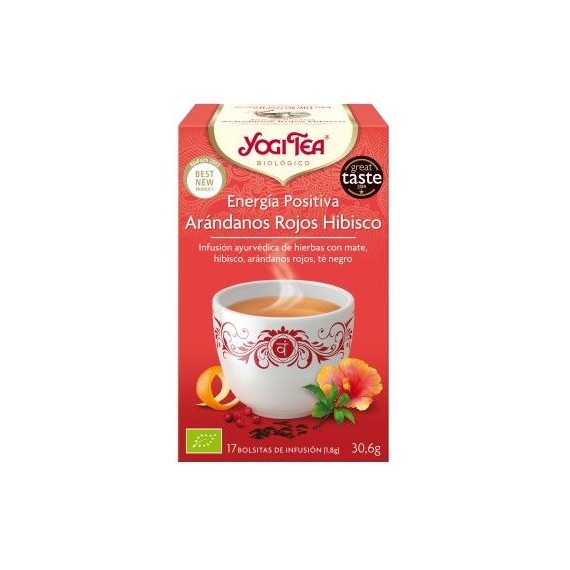 Yogitea - Té - Energia positiva - Arandanos Rojos Hibisco - 17 Bolsitas