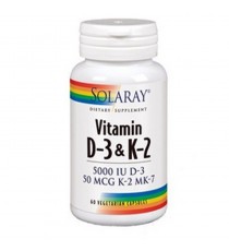 Vitamina D3&K2 - 60 Cápsulas - Solaray