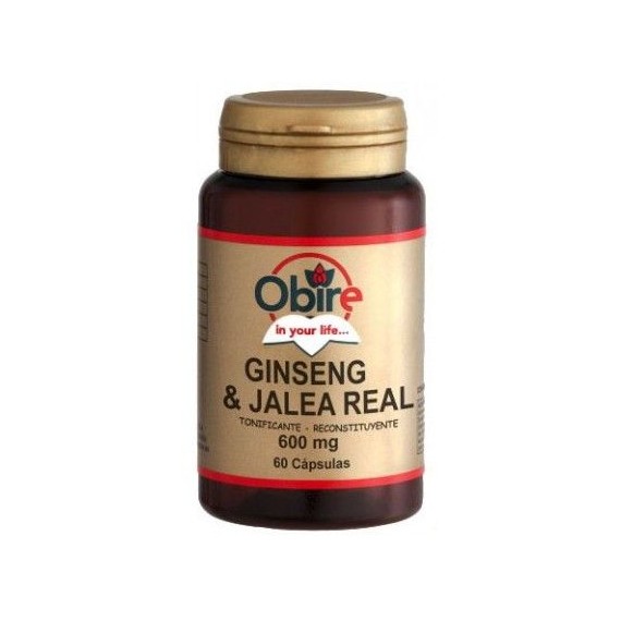 Ginseng + Jalea Real 600mg - 60 capsulas - Obire