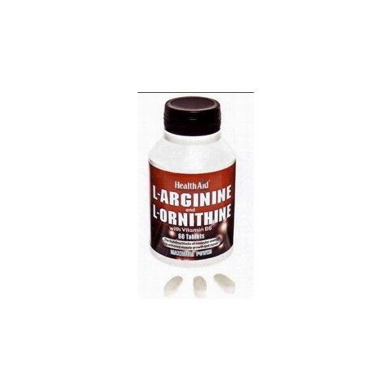 L-Arginina y L-Ornitina 600/300 mg - 60 Comprimidos - HealthAid