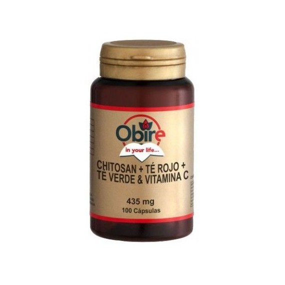 Chitosan + Té Rojo + Té Verde + Vitamina C 435mg - 100 Cápsulas - Obire