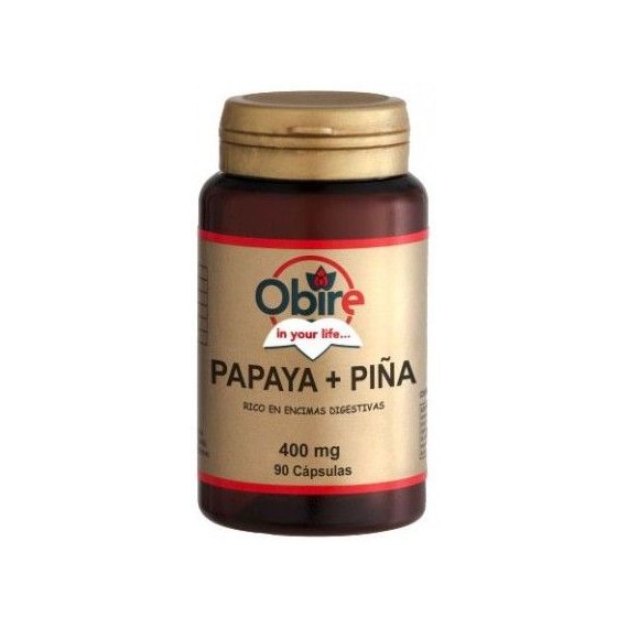 Papaya + Piña 400mg - 90 Cápsulas - Obire