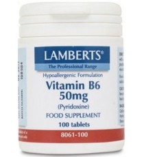 Vitamina B6 50mg - 100 Comprimidos - Lamberts