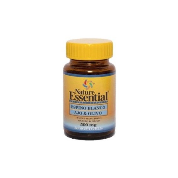 Espino Blanco + Ajo + Olivo 500mg - 50 Perlas - Nature Essential